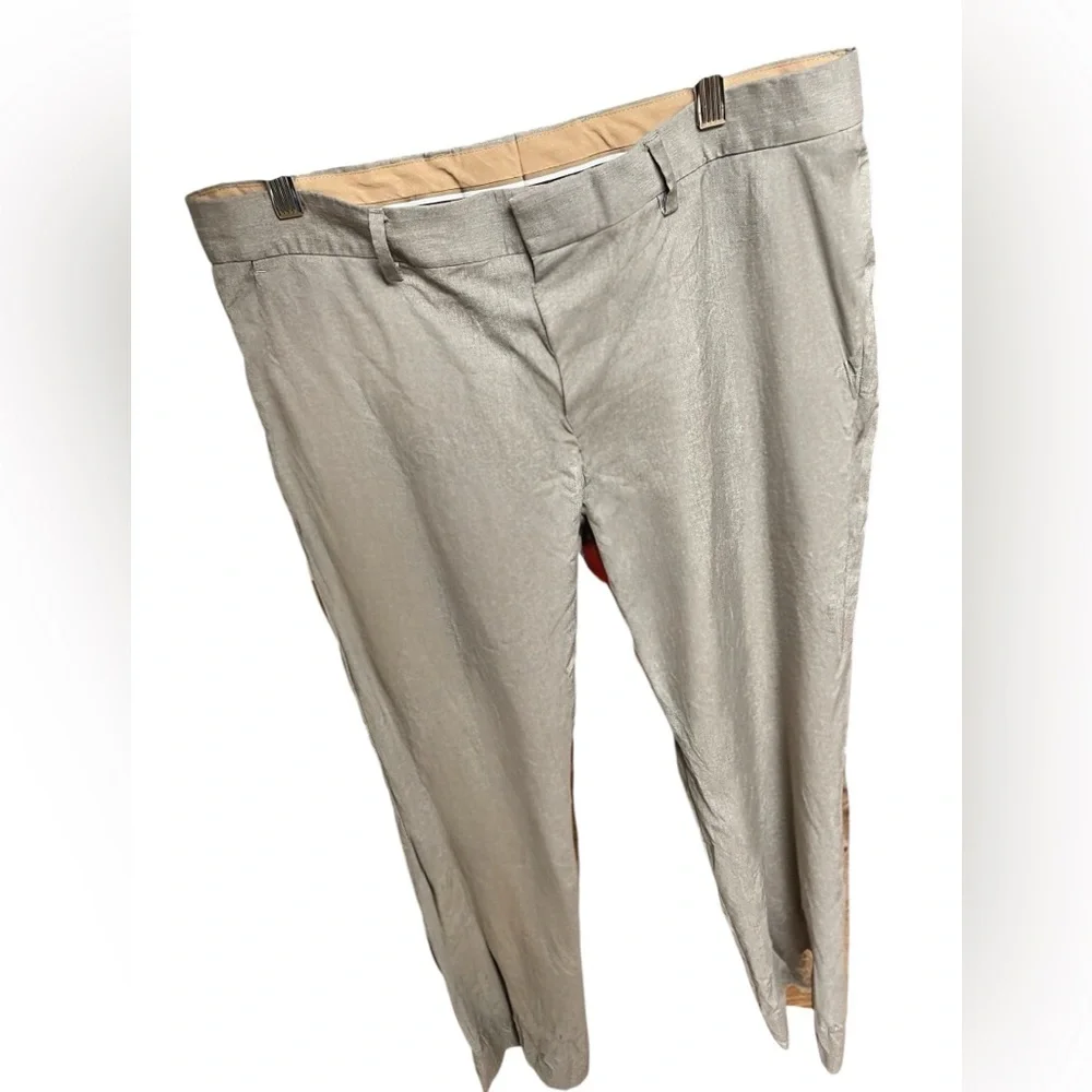 Hugo Boss Men’s 34R Khaki Dress Pants Flat Front Beige Chino Trousers 34x28